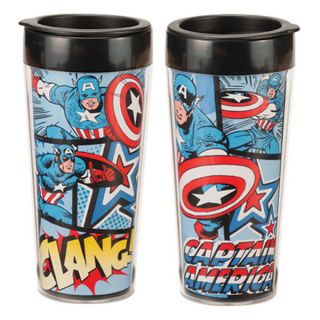 Captain America Marvel Comics Plastic Travel Coffee Mug