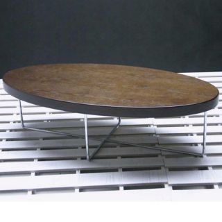Baxton Studio Large Oval Coffee Table with Walnut Top