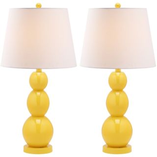 Safavieh Jayne Three Sphere Glass 1 light Yellow Table Lamps (Set of 2