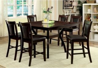 Furniture of America Mullican 7 Piece Counter Height Display Top Dining Set   Kitchen & Dining Table Sets