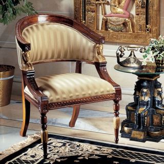 Design Toscano Egyptian Revival Fabric Arm Chair