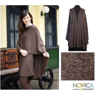 Alpaca Wool Brown Tweed Wrap (Peru)   11510724  