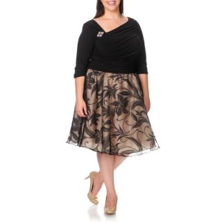 Fashions Womens Plus Size Floral Shadow Skirt Cocktail Dress