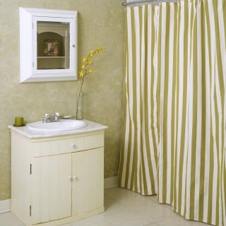 Summer Palm Stripe Shower Curtain   Shower Curtains