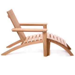 All Things Cedar Easyback Adirondack Chair and Ottoman 2 pc. Set   Western Red Cedar