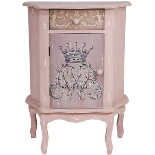 Oriental Furniture Distressed Royal Crown End Table