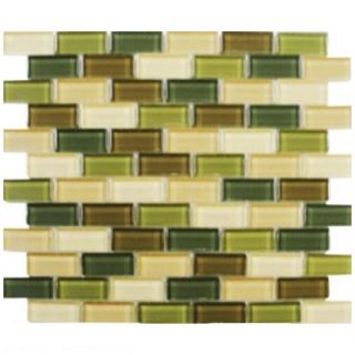 Shimmer Blends Ceramic Mosaic Tile in Foliage by Interceramic