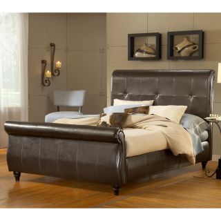 Fremont Leather Sleigh Bed   Sleigh Beds