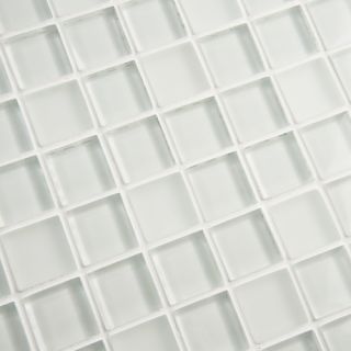 Sierra Square .875 X .875 Glass Mosaic Wall Tile in Ice White Melody