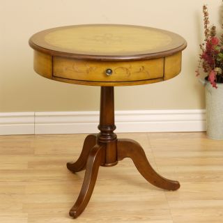 Hand painted Round Entry Table with Drawer   Shopping