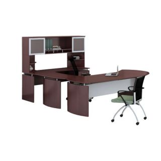 Mayline Group Medina Series U Shape Computer Desk with Hutch and