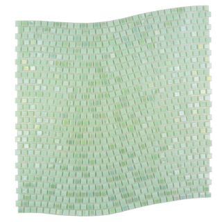 Galaxy Wavy 0.31 x 0.31 Glass Mosaic Tile in Green