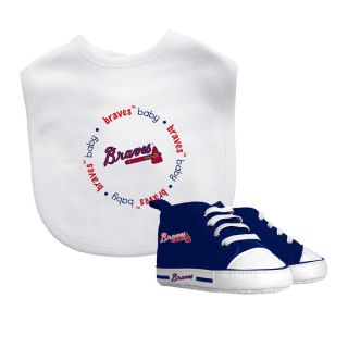 Baby Fanatic Atlanta Braves Bib and Pre walker Shoes Gift Set