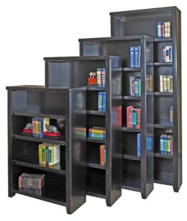 kathy ireland Home by Martin Tribeca Loft Black Office Collection Bookcase with Three Adjustable Shelves   Bookcases