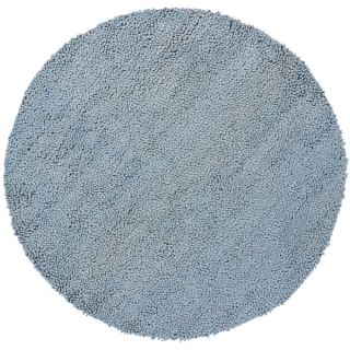 Handwoven Light Blue Mandara New Zealand Wool Shag Rug (79 Round