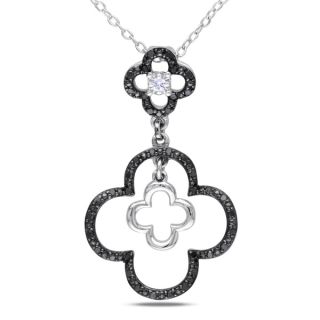 Haylee Jewels Silver 1/5ct TDW Black and White Diamond Necklace (H I