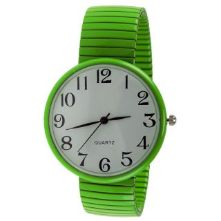 Womens JF317 Lime Green Stretch Band Watch with Easy Read Dial