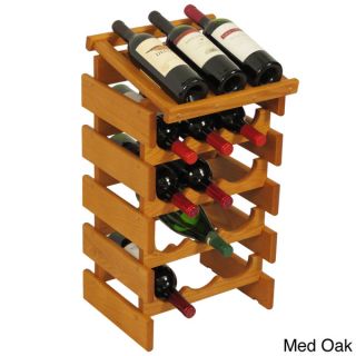 15 bottle Stackable Wood Dakota Wine Rack with Display Top