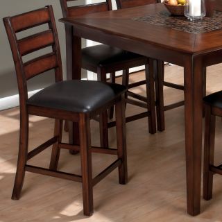 Jofran Baroque Brown Counter Height Slat Back Stools   Set of 2   Kitchen & Dining Room Chairs