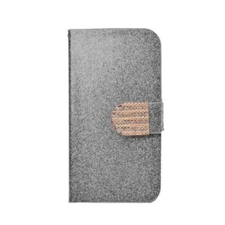 INSTEN Glittering Leather Folio Book Style Flip Case Cover With