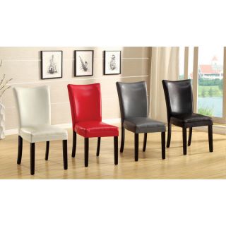 Furniture of America Davao Parson Leatherette 2 piece Dining Chairs