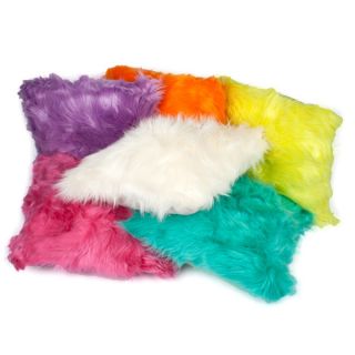 Soft and Comfy Plush Long Banded Faux Fur 18 inch Throw Pillows (set