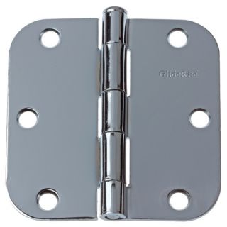 GlideRite 3.5 x 5/8 Radius Polished Chrome Door Hinges (Pack of 12)