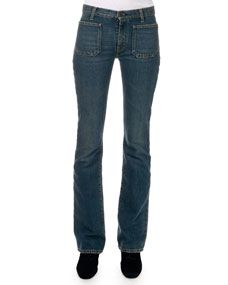Saint Laurent Flared Jeans w/ Front Patch Pockets