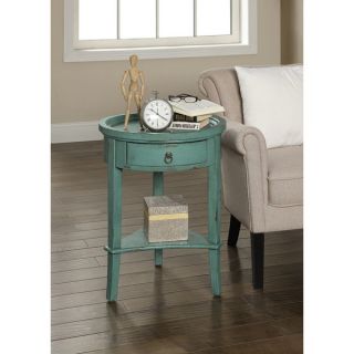 Treasure Trove Accents Waves Texture Blue One Drawer Accent Table
