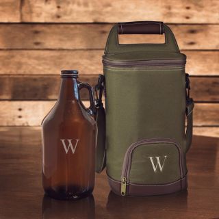 Personalized Insulated Growler Cooler w/ Amber Growler