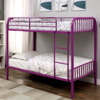 Furniture of America Linden II 2 Piece Twin Over Twin Metal Bunk Bed