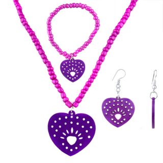 Little Girl Purple Heart Jewelry Set