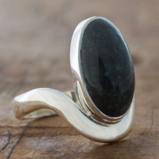 Handcrafted Sterling Silver Secret of Earth Jade Ring (Guatemala)