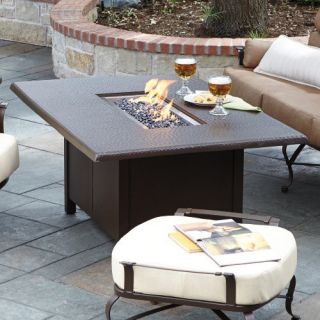 Woodard Hammered 42 x 60 Rectangular Fire Pit Table   Fire Pits