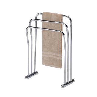 Chrome Finish Metal Towel Bathroom Quilt 3 Bar Rack Stand  