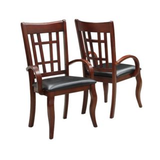 Dark Cherry and Leatherette Armchairs (Set of 2)   Shopping