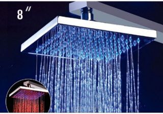 ALFI LED5001 8 Inch Square Multi Color LED Rain Shower Head   Shower Faucets
