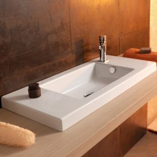 Ceramica Tecla Serie 35 Ceramic Bathroom Sink with Overflow