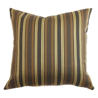 The Pillow Collection Paton Stripes Pillow   Brown / Gold   Decorative Pillows