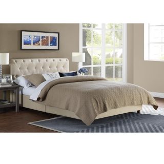 DHP Carmela Tan Linen Upholstered Twin Bed