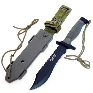 Elite Forces 12 inch Black Survival Bowie Stainless Steel Hunting