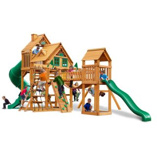 Gorilla Playsets Treasure Trove Treehouse Swing Set with Amber Posts