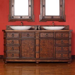James Martin Furniture Regent 72 Double Bathroom Vanity with Wood Top