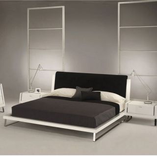 Bahamas Platform Bed   High Gloss White   Panel Beds