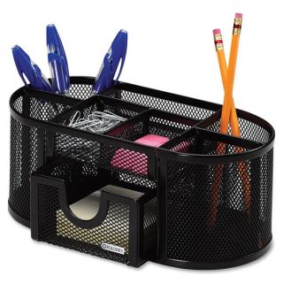 Rolodex Black Mesh 8 compartment Pencil Cup Organizer