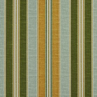 C428 Gold Blue Green Striped Outdoor Indoor Upholstery Fabric by the