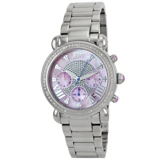 JBW Womens Stainless Steel Diamond Pink Dial Watch