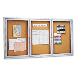 Quartet 72 x 36 in. Enclosed Cork Bulletin Board   Bulletin Boards