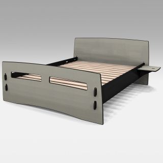 Legare Titanium and Black Full Size Reversible Platform Bed