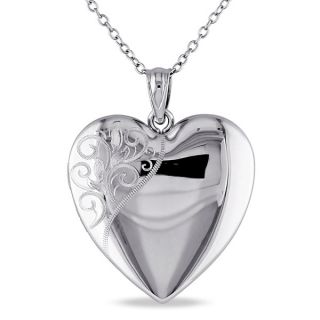 Miadora Sterling Silver Heart Quadruple Locket Necklace